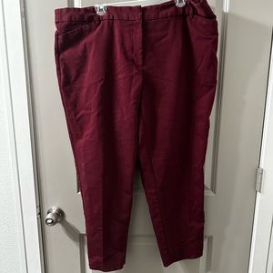 maroon work pants